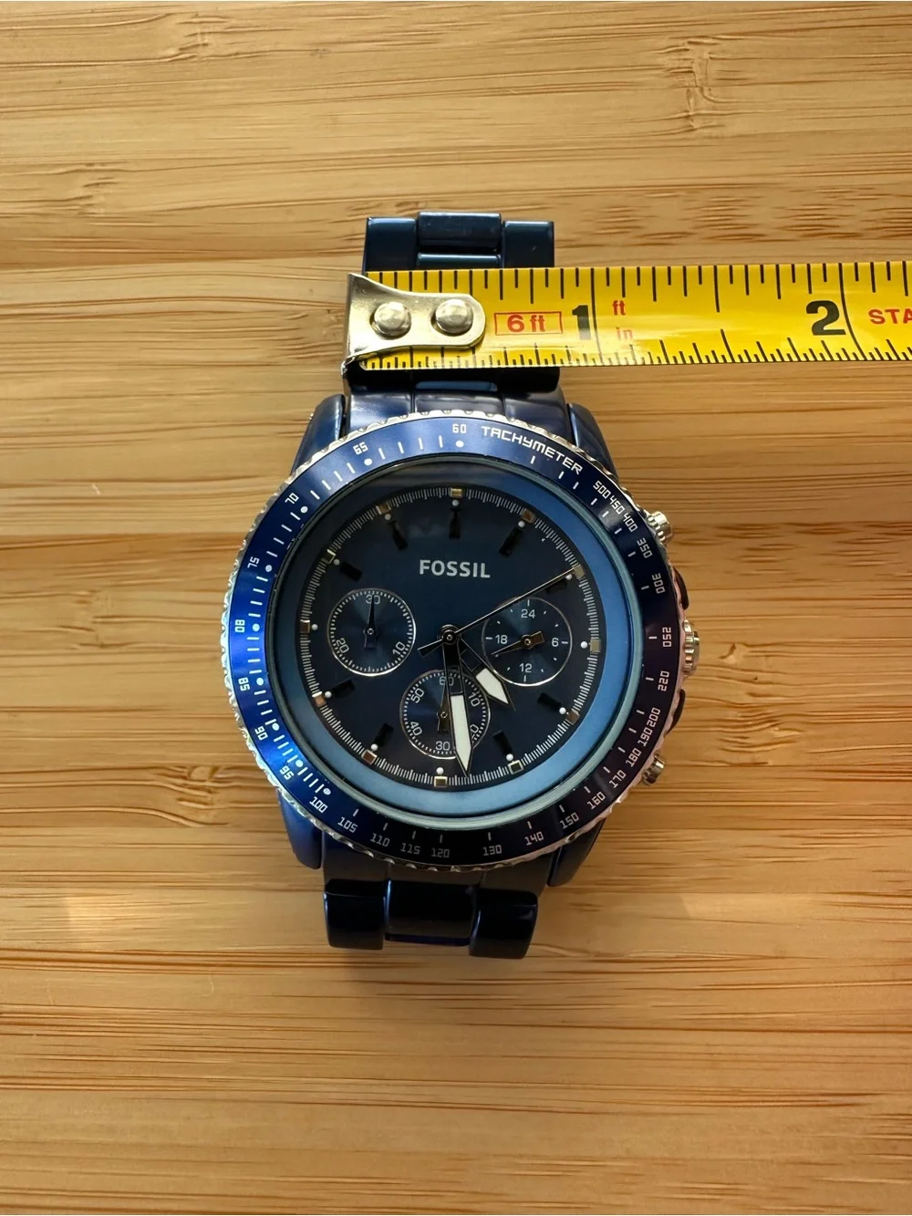 Fossil Women’s Cobalt Blue Chronograph Watch - Needs new battery